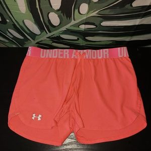Peach under armour shorts